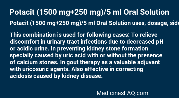 Potacit (1500 mg+250 mg)/5 ml Oral Solution