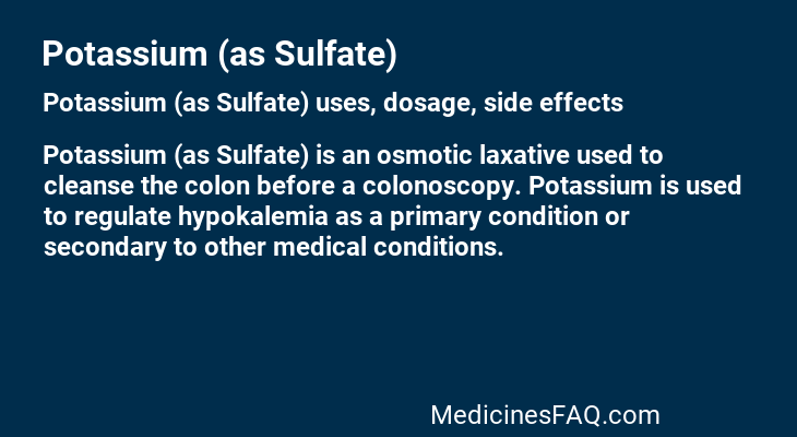 Potassium (as Sulfate)