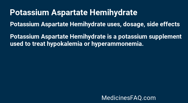 Potassium Aspartate Hemihydrate