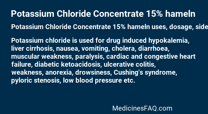 Potassium Chloride Concentrate 15% hameln