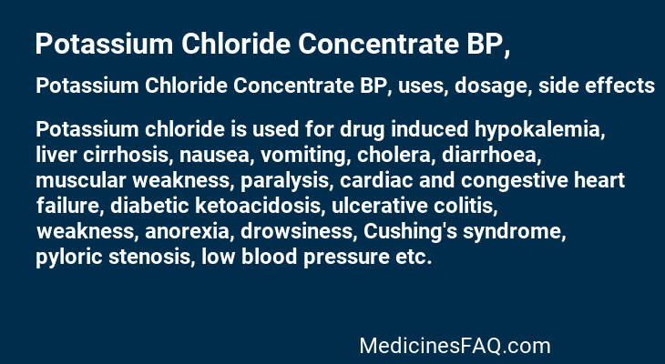 Potassium Chloride Concentrate BP,