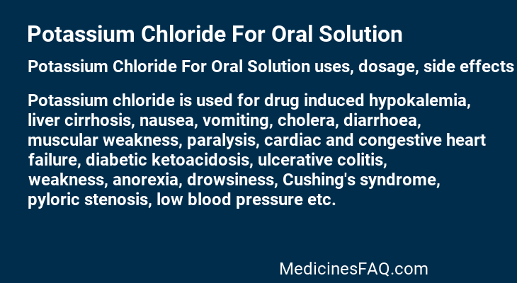 Potassium Chloride For Oral Solution