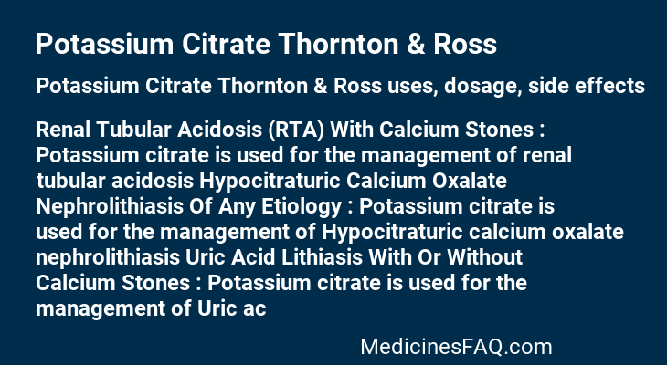 Potassium Citrate Thornton & Ross