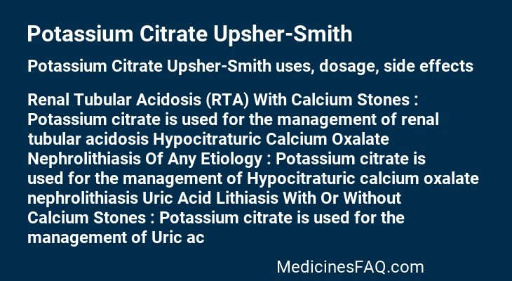 Potassium Citrate Upsher-Smith