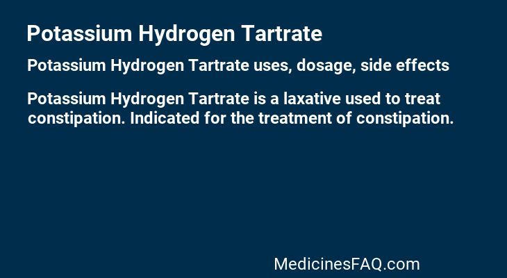 Potassium Hydrogen Tartrate