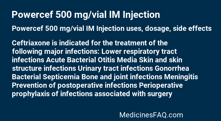 Powercef 500 mg/vial IM Injection