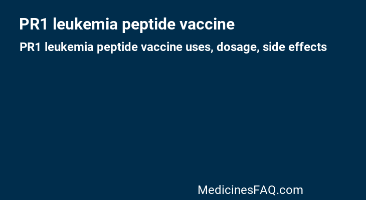 PR1 leukemia peptide vaccine