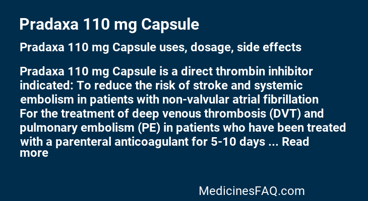 Pradaxa 110 mg Capsule