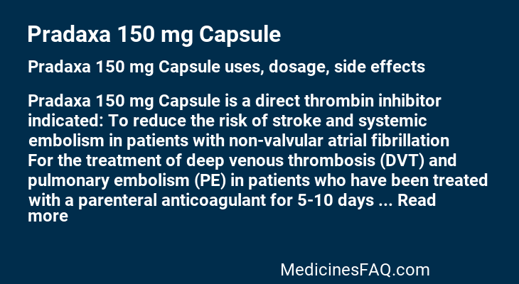 Pradaxa 150 mg Capsule