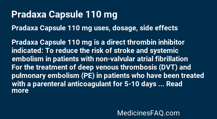 Pradaxa Capsule 110 mg