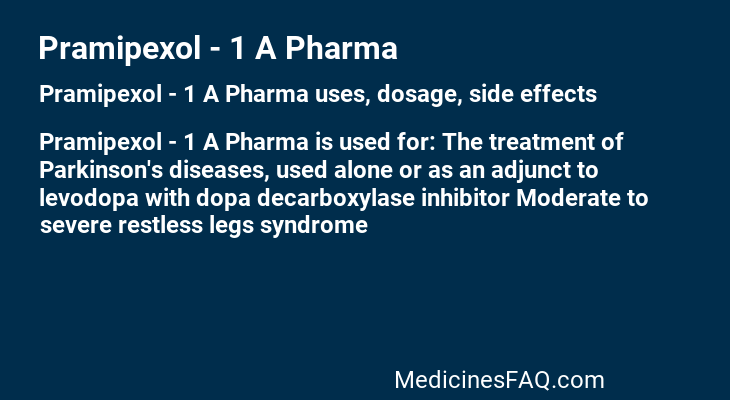 Pramipexol - 1 A Pharma