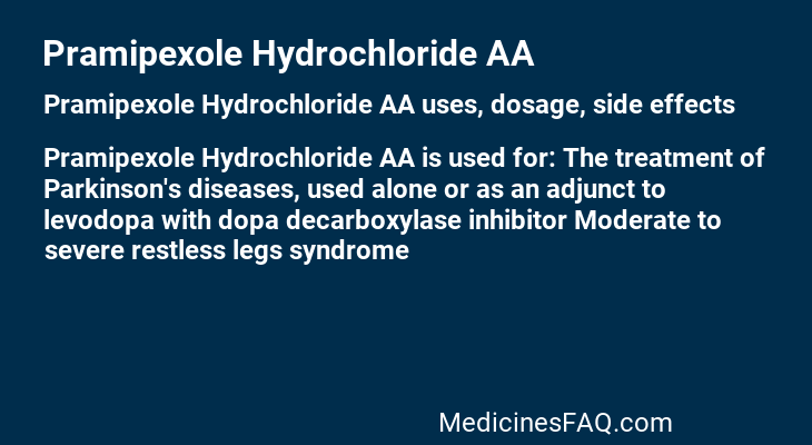 Pramipexole Hydrochloride AA