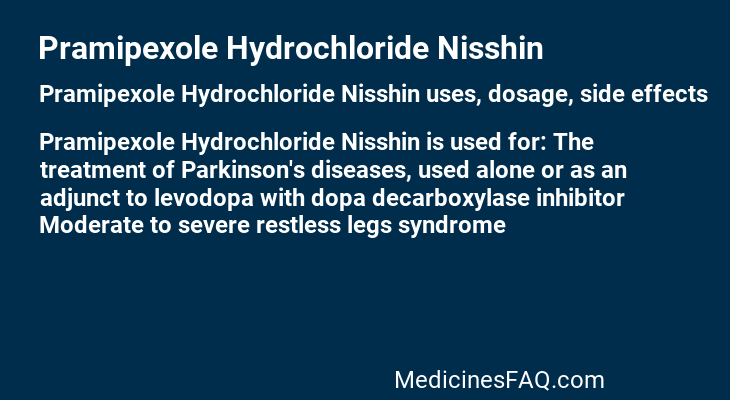 Pramipexole Hydrochloride Nisshin