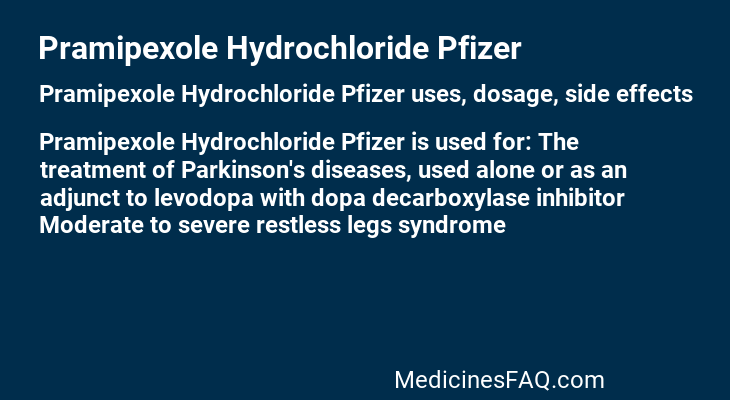 Pramipexole Hydrochloride Pfizer