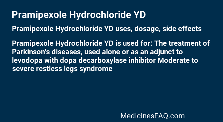 Pramipexole Hydrochloride YD