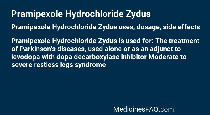 Pramipexole Hydrochloride Zydus