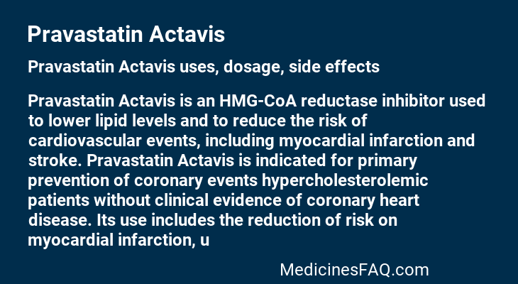 Pravastatin Actavis