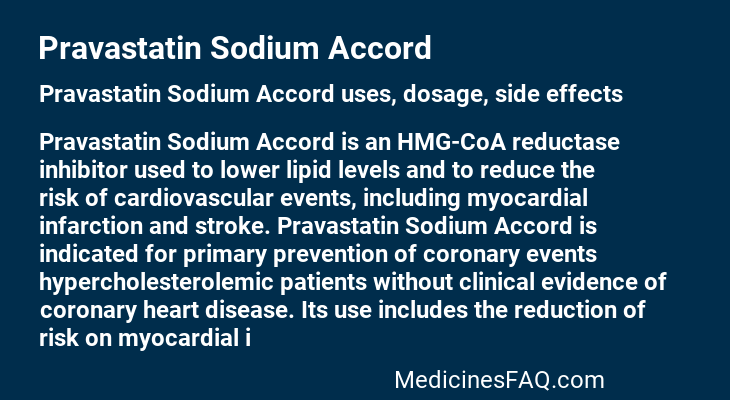 Pravastatin Sodium Accord