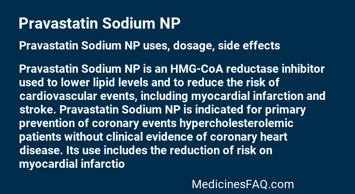 Pravastatin Sodium NP