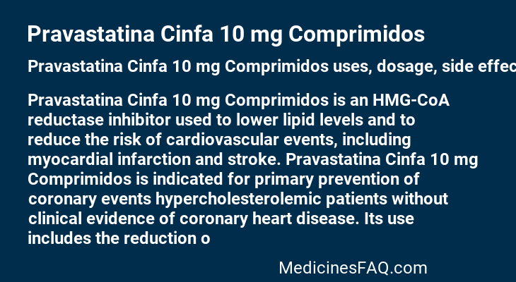 Pravastatina Cinfa 10 mg Comprimidos