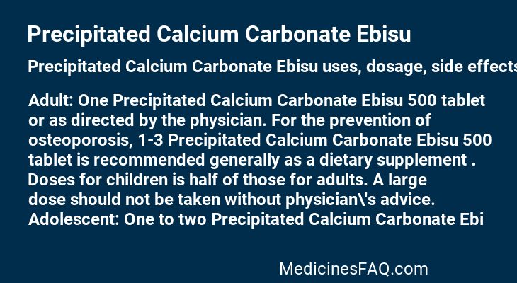 Precipitated Calcium Carbonate Ebisu