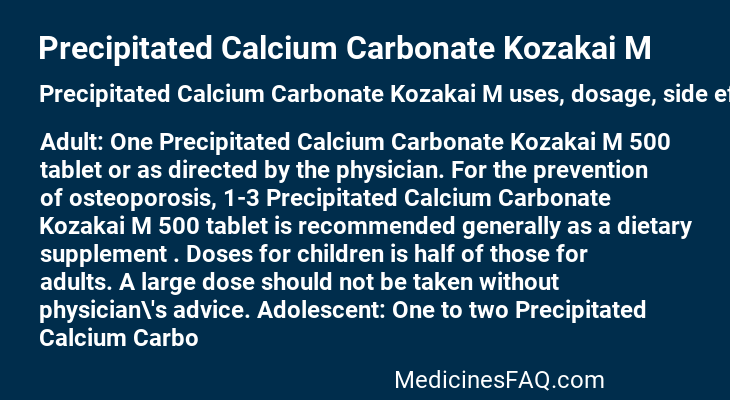 Precipitated Calcium Carbonate Kozakai M