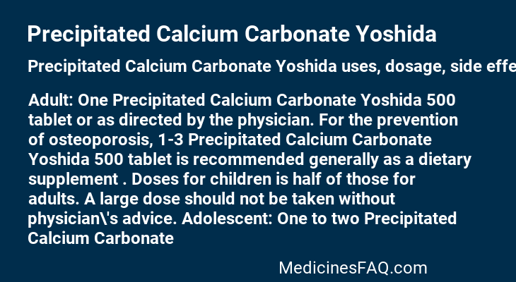 Precipitated Calcium Carbonate Yoshida