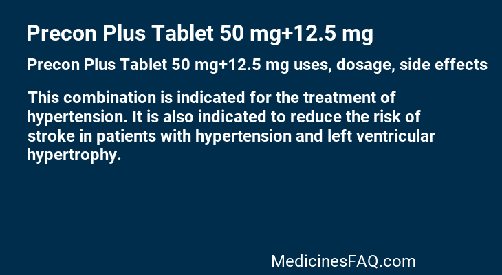 Precon Plus Tablet 50 mg+12.5 mg