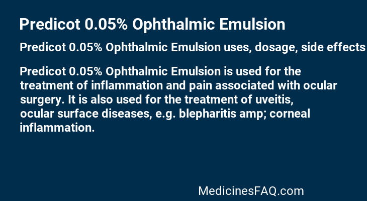 Predicot 0.05% Ophthalmic Emulsion