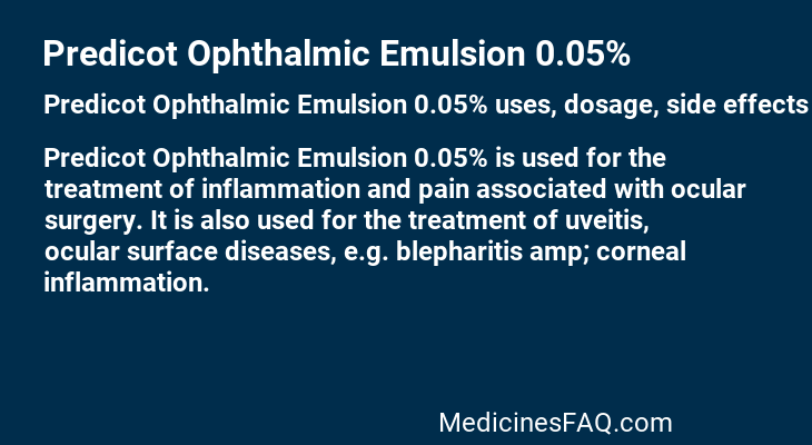 Predicot Ophthalmic Emulsion 0.05%