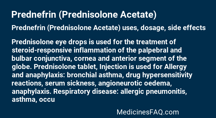 Prednefrin (Prednisolone Acetate)