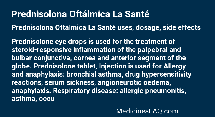 Prednisolona Oftálmica La Santé