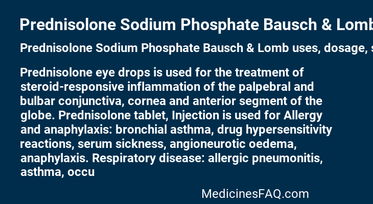 Prednisolone Sodium Phosphate Bausch & Lomb