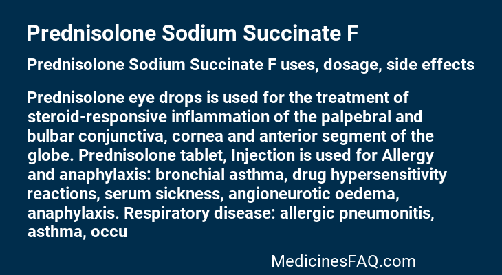 Prednisolone Sodium Succinate F
