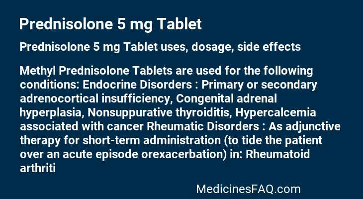 Prednisolone 5 mg Tablet