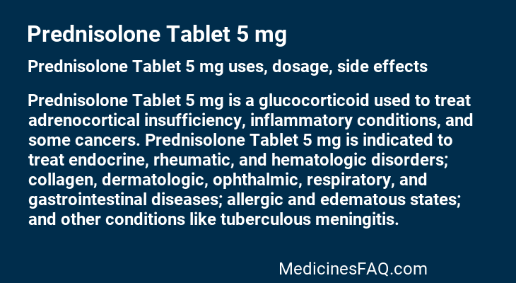 Prednisolone Tablet 5 mg