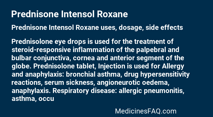 Prednisone Intensol Roxane