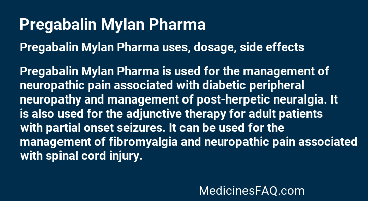 Pregabalin Mylan Pharma