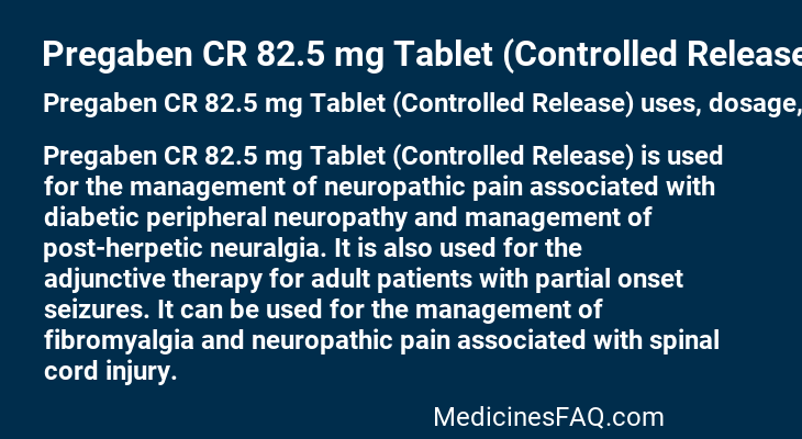 Pregaben CR 82.5 mg Tablet (Controlled Release)