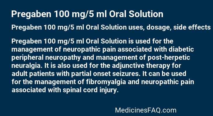 Pregaben 100 mg/5 ml Oral Solution