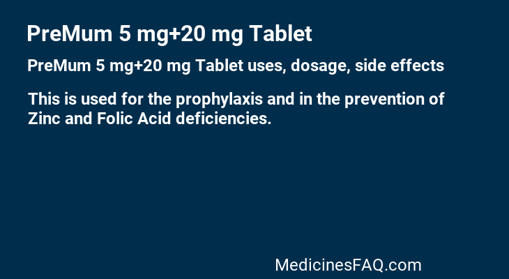 PreMum 5 mg+20 mg Tablet