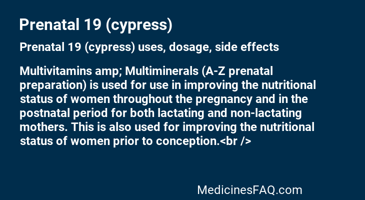 Prenatal 19 (cypress)