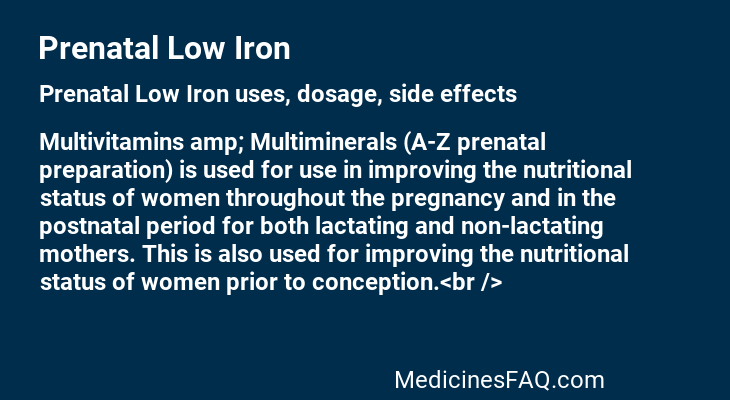 Prenatal Low Iron