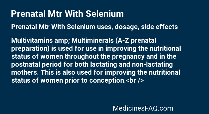 Prenatal Mtr With Selenium
