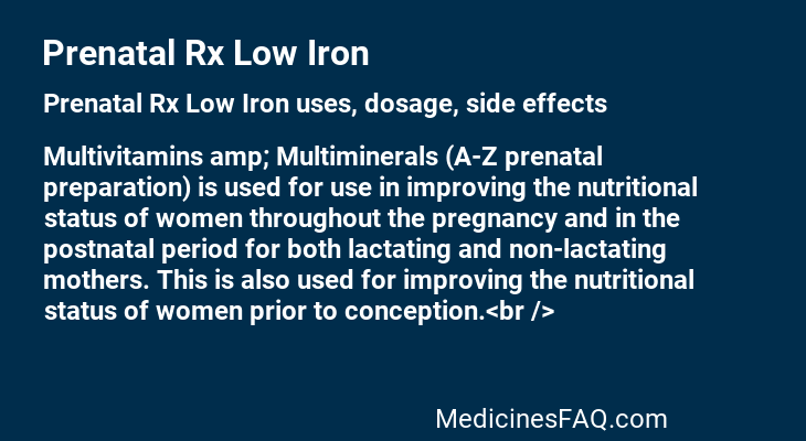 Prenatal Rx Low Iron