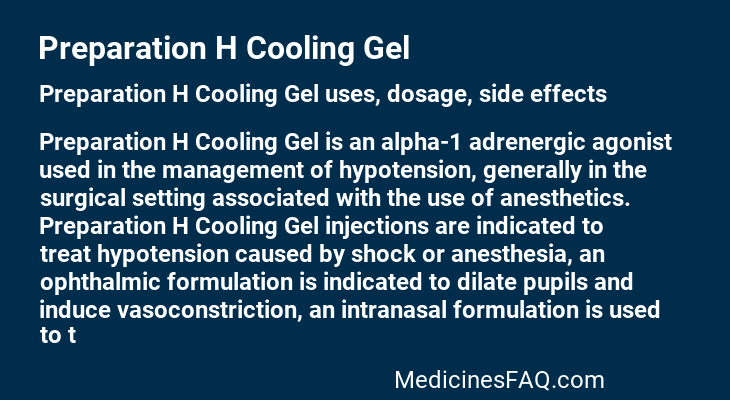 Preparation H Cooling Gel