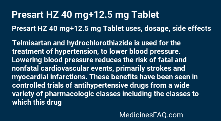 Presart HZ 40 mg+12.5 mg Tablet