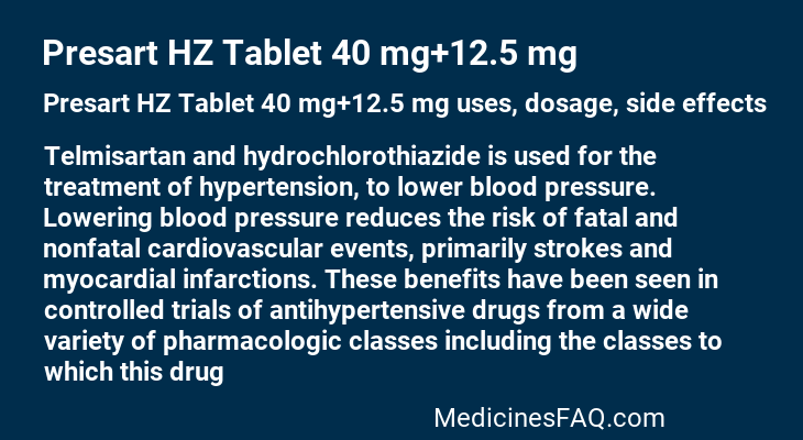 Presart HZ Tablet 40 mg+12.5 mg