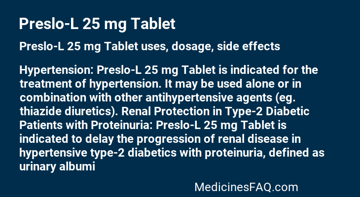 Preslo-L 25 mg Tablet