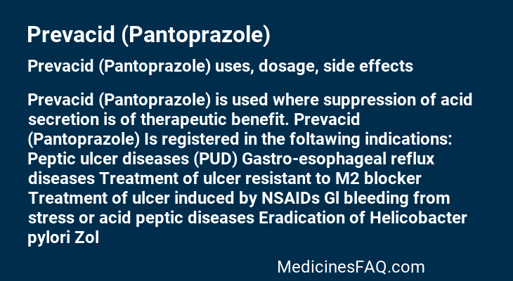 Prevacid (Pantoprazole)